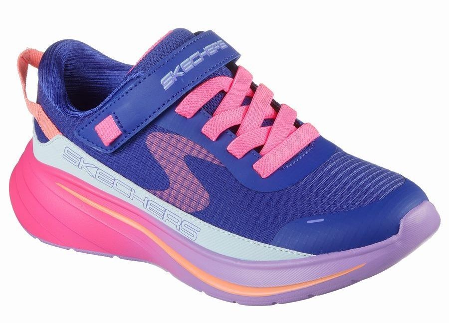 Zapatillas niña Skechers Imara Lite color azul navy fucsia y multicolor diseñadas en Los Angeles deportivas Skechers muy comodas con cierre de tira adherente y elasticos y lavables en lavadora con sistema easy on off