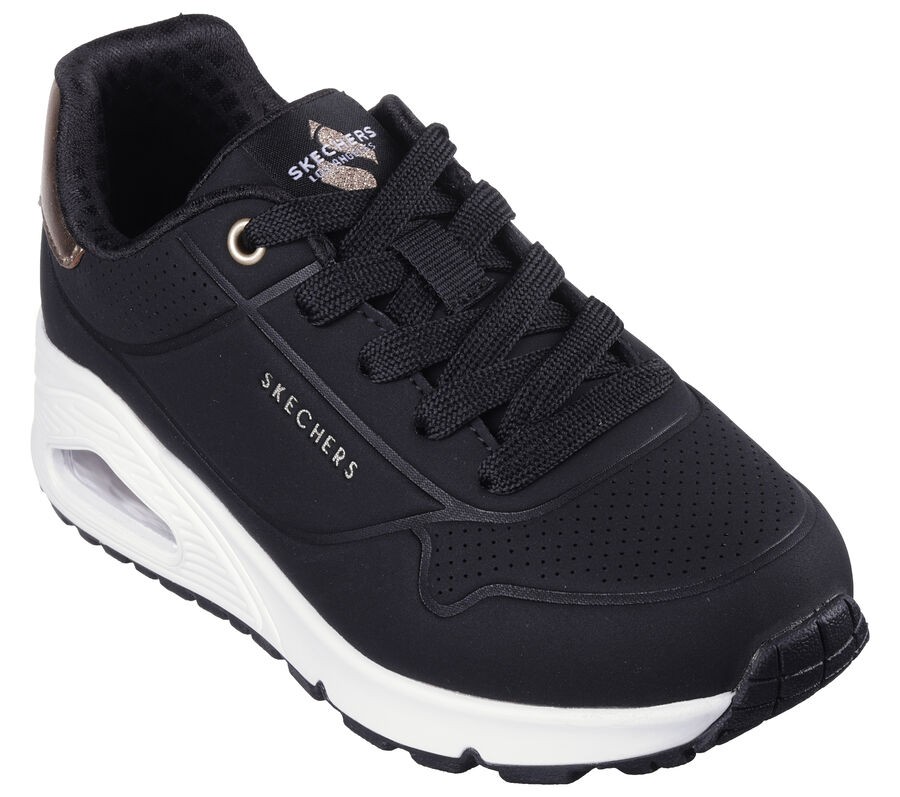 Zapatillas nina Skechers Street Los Angeles color negro con suela air cooled blanca y memory foam