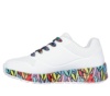 Zapatillas niña Skechers Subtle Love James Goldcrown Los Angeles sneakers color blanc0 y estampado corazones multicolor en la suela con cierre de cordones multicolor sitema air cooled y memory foam ligeras y lavables en lavadora - Ítem1