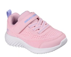 Zapatillas niña Skechers modelo Free and Easy color rosa pink y malva y suela blanca con cierre de tira adherente y elasticos muy ligeras y muy comodas con sistema easy on off y lavables en lavadora