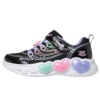 Zapatillas niña Skechers modelo S-Lights Enchanted Heart Lights con luces en los corazones de la suela y corazon en los cordones sneakers Skechers en color negro y malva con sistema easy on easy off con cierre de tira adherente y elasticos preciosas - Ítem1