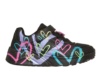 Zapatillas niña Skechers modelo Uno Lite Heart Status Joy James Goldcrown Los Angeles sneakers color negro estampado corazones multicolor con cierre de tira adherente y dos corazones en los elasticos lavables en lavadora con air cooled y memory foam - Ítem1