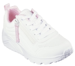Zapatillas niña Skechers street Los Angeles color blanco y rosa sneakers Skechers lavables en lavadora con cierre de cremallera lateral y cordones air-cooled y memory foam - Ítem