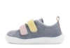 Zapatillas niña Zapy barents gris grafito lima y rosa de lona con cierre de doble velcro calzado respetuoso Zapyflex muy comodos fabricados en España+ - Ítem1