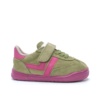Zapatillas niña Zapy modelo Milan color manzana verde y rosa fucsia calzado barefoot con cierre de tira adherente y elasticos calzado respetuoso Zapyflex natural steps made in Spain muy comodas y flexibles sneakers barefoot con la calidad de Zapy - Ítem3