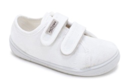 Zapatillas niña Zapy modelo Poniente color blanc0 calzado respetuoso barefoot unisex muy comodas y super flexibles lonetas Zapyflex con cierre de doble tira adherente made in Spain