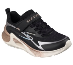 Zapatillas niña de la marca Skechers modelo Tide Tech Coastlite color negro blanc0 y oro rosa muy ligeras deportivas Skechers para juniors con cierre de tira adherente y elasticos muy comodas sneakers con sitema easy on off Designed in Los Angeles