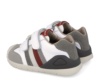 Zapatillas niño Biomecanics color blanc0 y gris con cuatro tiras multicolor calzado respetuoso con el desarrollo natural del pie para gateo y primeros de piel y cierre de tira adherente con plantilla always dry - Ítem1