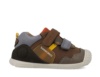 Zapatillas niño Biomecanics urban color chocolate azul y rojo de piel nobuck zapatos respetuosos con el crecimiento natural del pie para gateo y primeros pasos con cierre de doble tira adherente by Biomecanics y avalados por el IBV - Ítem3