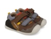 Zapatillas niño Biomecanics urban color chocolate azul y rojo de piel nobuck zapatos respetuosos con el crecimiento natural del pie para gateo y primeros pasos con cierre de doble tira adherente by Biomecanics y avalados por el IBV - Ítem1