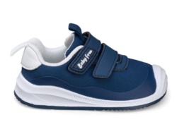 Zapatillas niño Chetto Baby Free barefoot modelo Mesh azul y blanc0 deportivas para peques calzado respetuoso de la marca Chetto ligeras comodas y muy flexibles con cierre de doble tira adherente by Chetto designed in Spain