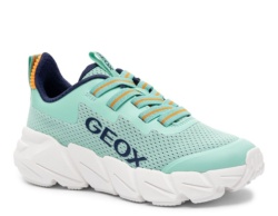 Zapatillas niño Geox Flexyper fast color verde menta y naranja deportivas Geox respira unisex con cierre de elasticos unos deportivos muy trending super ligeros y comodos y con la calidad de Geox respira