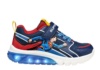 Zapatillas niño Geox Superman de DC comics sneakers Geox con cierre de tira adherente y elasticos con luces en la suela azul y boton on off a los peques les encantará sentirse supere heroes - Ítem1