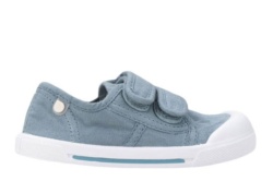 Zapatillas niño Igor Modelo Canvas color azul oceano calzado respetuoso mas ancho de puntera barefoot muy comodas y flexibles lonetas Igor unisex con puntera reforzada y cierre de doble tira adherente made in Spain