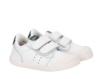 Zapatillas niño Igor escolares barefoot color blanc0 y verde musgo calzado respetuoso de piel de la marca Igor colegiales muy comodas y flexibles con puntera reforzada y cierre de doble tira adherente made in Spain - Ítem1