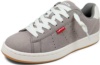 Zapatillas niño Levis modelo 5th Avenue color gris tenis Levis con cierre de cordones blanc0s y suela caramelo muy trending sneakers Levis para combinar con jeans o cualquier look - Ítem1