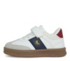 Zapatillas niño Lois color blanc0 granate y azul y suela color caramelo sneakers Lois con cierre de tira adherente y elasticos muy trending para combinar con cualquier look - Ítem1
