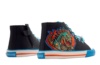 Zapatillas niño Mustang Free barefoot color Usain azul navy con estampado de dinosaurio robot y luces en los cordones con boton on off deportivos tipo bota de Mustang calzado respetuoso con cierre de cremallera lateral - Ítem3