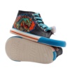 Zapatillas niño Mustang Free barefoot color Usain azul navy con estampado de dinosaurio robot y luces en los cordones con boton on off deportivos tipo bota de Mustang calzado respetuoso con cierre de cremallera lateral - Ítem2