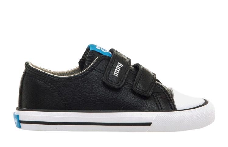 Zapatillas niño Mustang Free barefoot color Usain negro deportivos Mustang calzado respetuoso para peques unisex tipo piel con certificado vegano muy comodas y flexibles con cierre de doble tira adherente y puntera reforzada