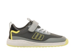 Zapatillas niño Mustang barefoot color tpu grey gris y amarillo deportivos para junior de calzado respetuoso muy comodos y muy flexibles sneakers con cierre de tira adherente y elasticos