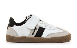 Zapatillas niño Mustang calzado respetuoso modelo Modern white Losfo black blanc0 negro y gris escolares barefoot Mustang muy comodas diseñadas por el Dr. Juanjo López, traumatólogo deportivo e infantil con cierre de tira adherente y elasticos
