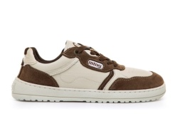 Zapatillas niño Mustang free barefoot de piel color suede moka nappa con cierre de cordones 2 juegos combinables calzado respetuoso para juniors y con plantilla de transición para los que no estan acostumbrados al calzado barefoot muy flexibles