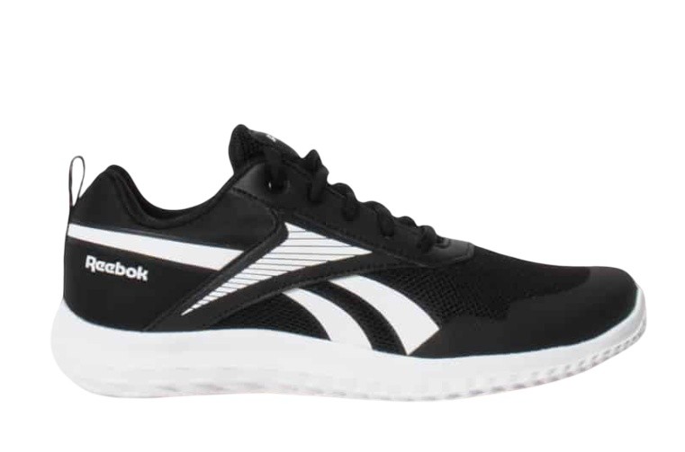 Zapatillas niño Reebok modelo Runner 5 color negro con el logo blanc0 y suela blanca deportivos de running muy ligeras de Reebok con cierre de cordones deportivas de Reebok para runners muy comodas y trending