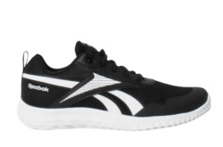 Zapatillas niño Reebok modelo Runner 5 color negro con el logo blanc0 y suela blanca deportivos de running muy ligeras de Reebok con cierre de cordones deportivas de Reebok para runners muy comodas y trending