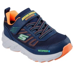 Zapatillas niño Skechers Aquavek color azul naranja y lima deportivos Skechers skech-tex waterproof resistentes al agua con cierre de tira adherente y elasticos con sistema easy on y off