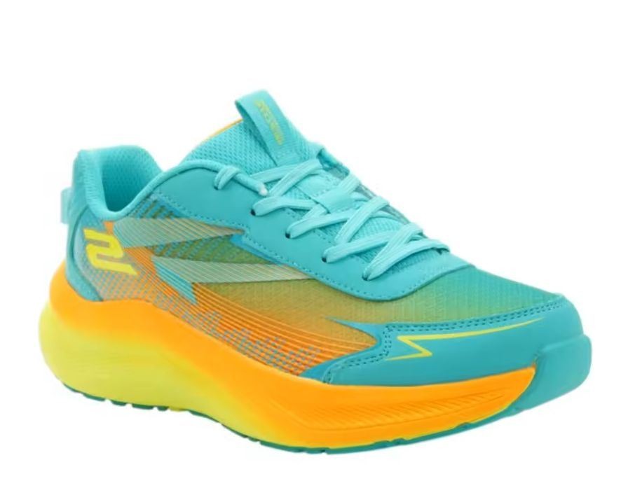 Zapatillas niño Skechers Stable Pacer color aqua y multicolor deportivos Skechers muy comodas con cierre de cordones Skechers Elite Sport lavables en lavadora con air cooled y Goga Mat diseñadas en Los Angeles
