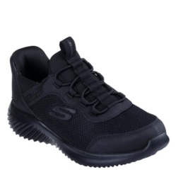 Zapatillas niño Skechers modelo Bouncer Brisk Burst Slip-Ins para colocar sin manos color negro ligeras y lavables en lavadora deportivos escolares de Skechers cierre de elasticos zapatillas colegiales Skechers Hands Free con air cooled y memory foam