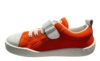 Zapatillas niño Zapy Cerceta color naranja y blanc0 deportivos barefoot de lona gama calzado respetuoso Zapyflex con cierre de tira adherente y elasticos made in Spain - Ítem1