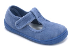 Zapatillas niño Zapy barefoot pepito modelo Gregal color azul denim calzado respetuoso muy comodas y flexibles lonetas pepito Zapyflex unisex con cierre de tira adherente made in Spain