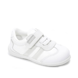 Zapatillas niño Zapy modelo Brest color blanc0 hielo calzado barefoot con cierre de tira adherente y elasticos calzado respetuoso Zapyflex natural steps made in Spain muy comodas y flexibles