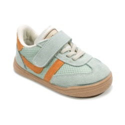 Zapatillas niño Zapy modelo Dali color aguamarina y naranja calzado barefoot con cierre de tira adherente y elasticos calzado respetuoso Zapyflex natural steps made in Spain muy comodas y flexibles sneakers barefoot con la calidad Zapy