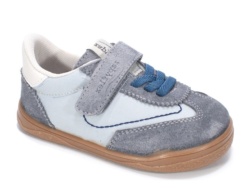 Zapatillas niño Zapy modelo Modena color azul celeste y niquel calzado barefoot con cierre de tira adherente y elasticos calzado respetuoso Zapyflex natural steps made in Spain muy comodas y flexibles sneakers barefoot con la calidad de Zapy