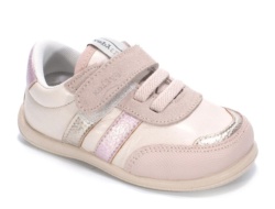 Zapatillas niño barefoot de la marca Zapy gama zapyflex modelo Metz color face y rosa con puntera reforzada sneakers Zapy calzado respetuoso muy comodo con cierre de tira adherente y elasticos made in Spain by Zapy natural steps