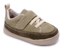 Zapatillas niño barefoot de la marca Zapy modelo Palermo zapatos Brucher color verde Kaki sneakers Zapyflex calzado respetuoso fabricado en España con cierre de tira adherente y elasticos muy comodas y flexibles