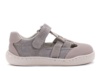 Zapatillas niño barefoot tipo cangrejera de la marca Zapy modelo Abubilla color piedra zapatillas abiertas Zapyflex calzado respetuoso fabricado en España con cierre de tira adherente y puntera reforzada muy comodas y flexibles - Ítem1
