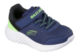 Zapatillas niño de la marca Skechers Trezic color azul marino y verde lima muy ligeras deportivas Skechers para niños con cierre de tira adherente y elasticos con sistema easy on off lavables en lavadora