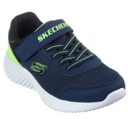 Zapatillas niño de la marca Skechers modelo Trekzic color azul navy y lima muy ligeras deportivas Skechers para niños con cierre de tira adherente y elasticos con sistema easy on off lavables en lavadora