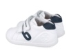 Zapatillas niño escolares Biomecanics barefoot blanc0 y azul calzado respetuoso con el desarrollo natural del pie para gateo y primeros pasos colegiales con exterior de piel y cierre de tira adherente con plantilla antibacteriana - Ítem2