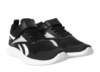Zapatillas niño y niña Reebok modelo Runner 5 Eleastic lace and top strap color negro con el logo blanc0 y suela blanca deportivos de running muy ligeras de Reebok con cierre de tira adherente y elasticos deportivas Reebok para runners muy comodas - Ítem1