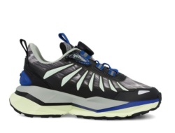 Zapatillas tecnicas niño Garvalin color negro azul y amarillo con cierre rotatorio facil rapido y seguro deportivos Garvalin con sistema dry feeling pies secos y sanos muy ligeras y comodas