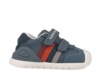 Zapatillas urban casual niño Biomecanics color azul petrol con tiras en rojo azul y gris de piel sauvage calzado respetuoso con el desarrollo natural del pie para gateo y primeros pasos cierre de doble tira adherente y tecnologia always dry - Ítem2