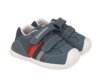 Zapatillas urban casual niño Biomecanics color azul petrol con tiras en rojo azul y gris de piel sauvage calzado respetuoso con el desarrollo natural del pie para gateo y primeros pasos cierre de doble tira adherente y tecnologia always dry - Ítem1