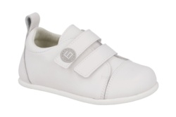 Zapatos deportivos niño Andanines barefoot de piel napa zeus color blanc0 con puntera reforzada calzado respetuoso de Andanines colegiales escolares fabricados en España muy comodos y flexibles