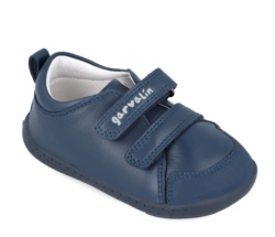 Zapatos escolares niño Garvalin de piel barefoot azul ocean zapato basico colegial con cierre de tira adherente calzado respetuoso soft&fun de Garvalin con puntera reforzada muy comodos y flexibles