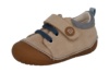 Zapatos niña Andanines barefoot color beig y azul niquel gama gateaflex calzado respetuoso en piel bourne con cierre de tira adherente y elasticos ideales para gateo y primeros pasos made in Spain muy comodos y flexibles - Ítem1